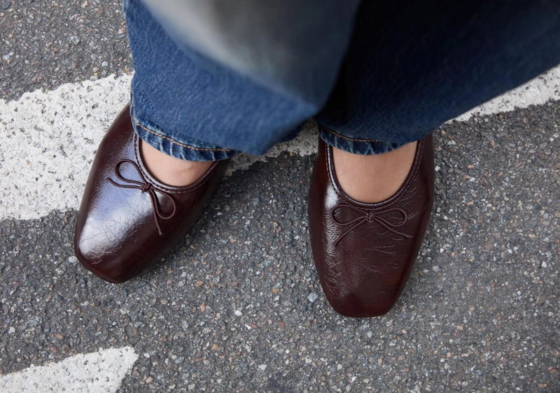 Балетки из искусственной кожи