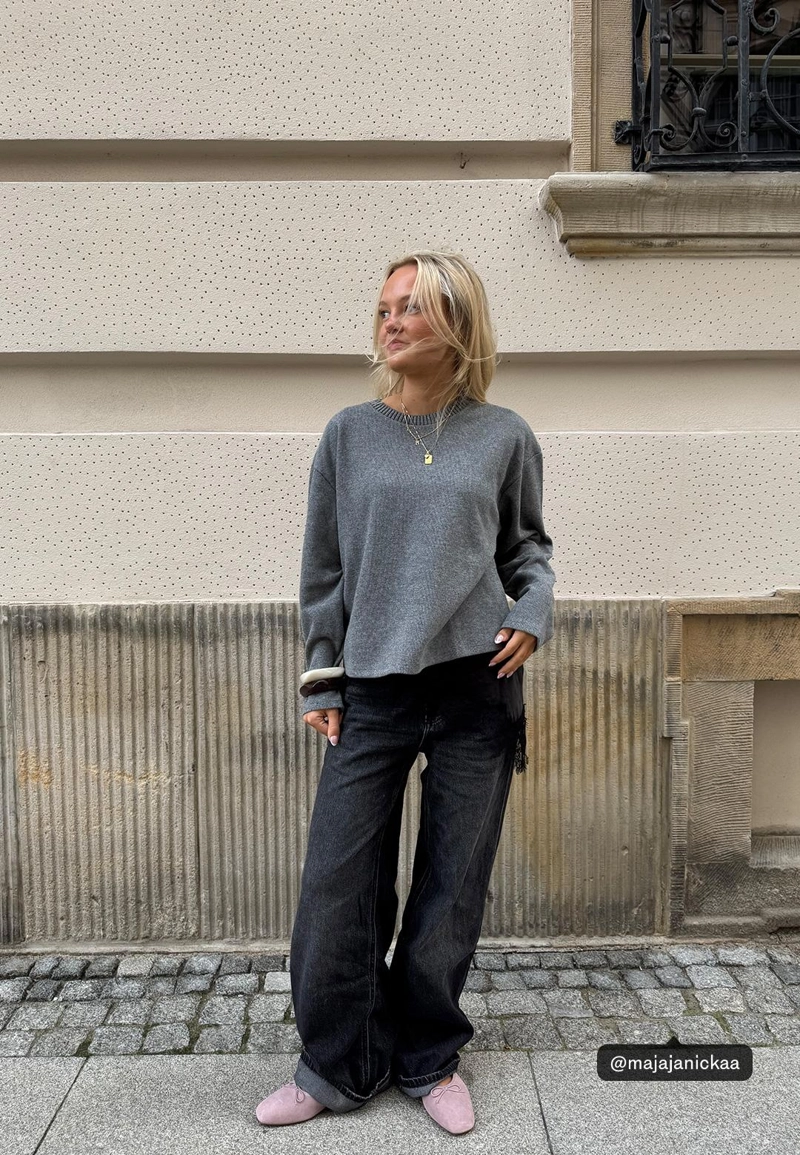 Кожаные балетки с бантом