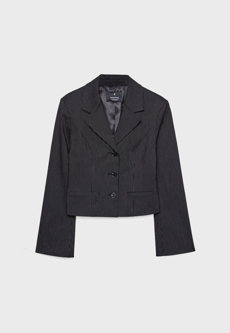 Укороченный пиджак в полоску