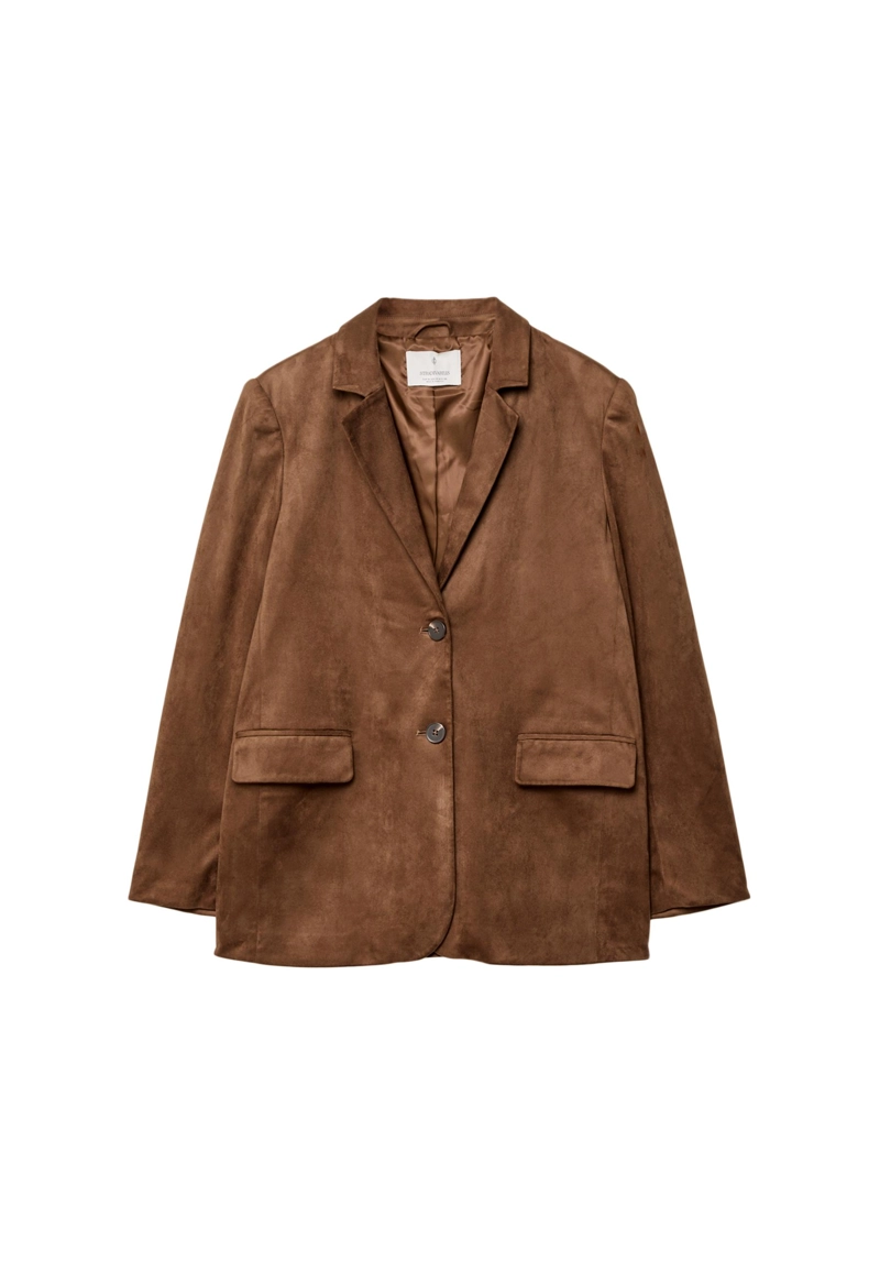 Пиджак из искусственной замши стандартной длины