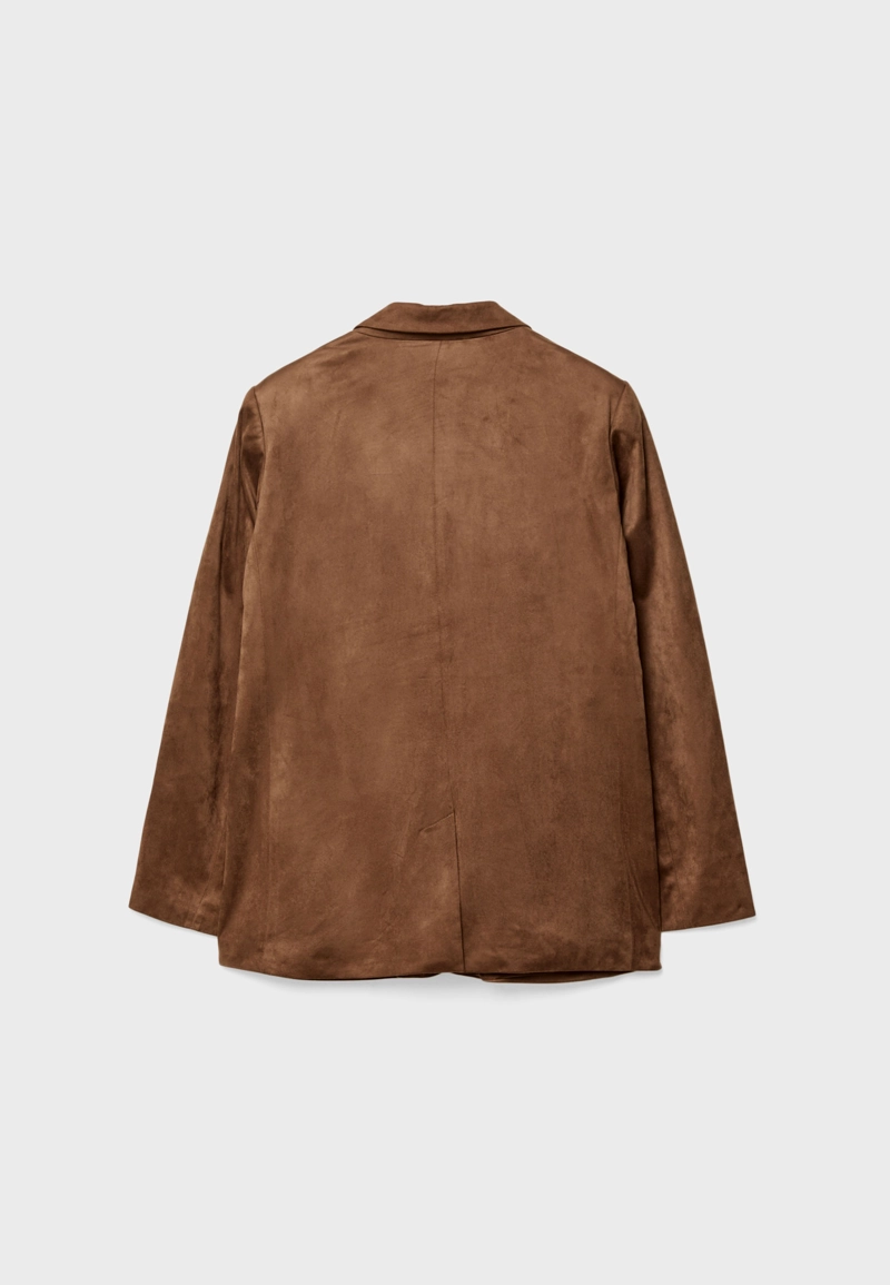 Пиджак из искусственной замши стандартной длины