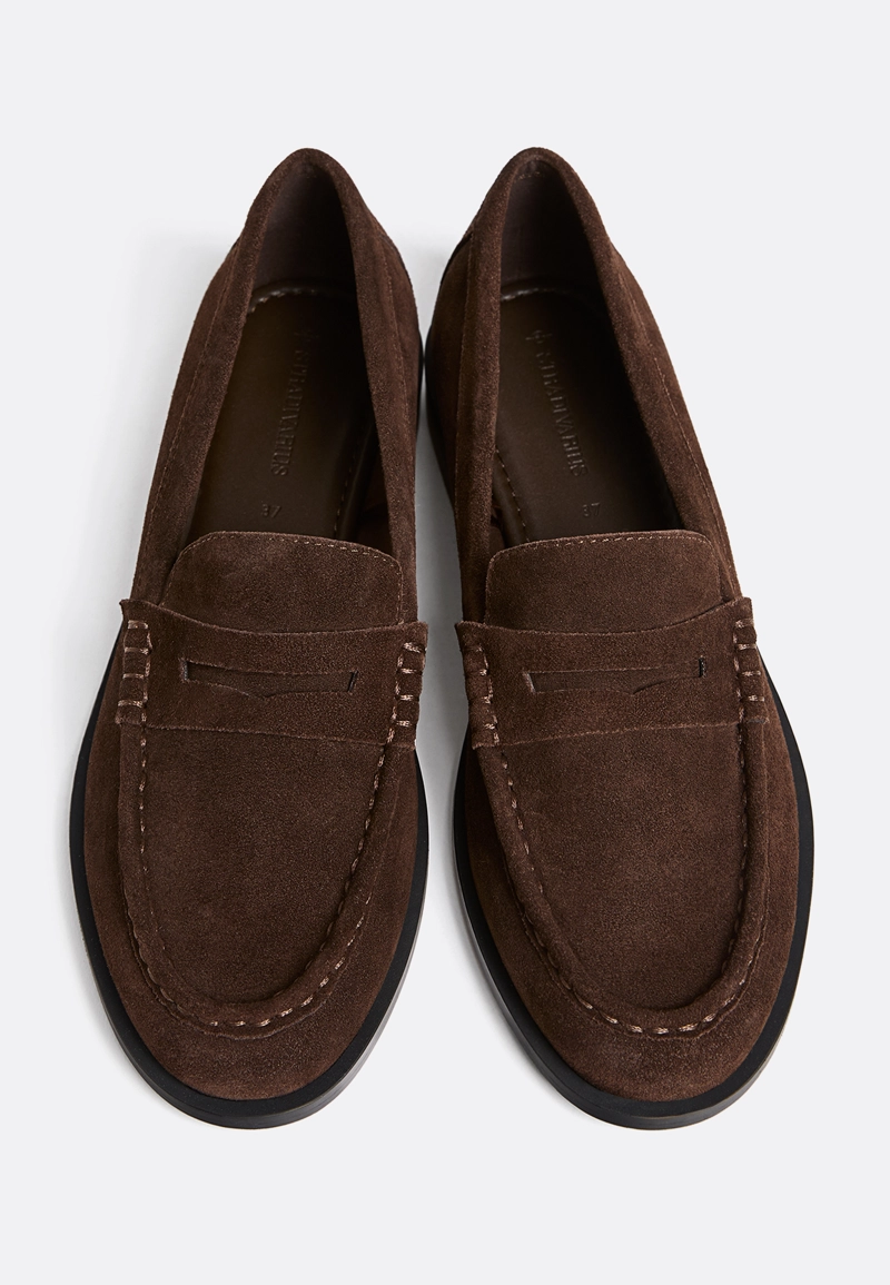 Кожаные лоферы на тонкой подошве