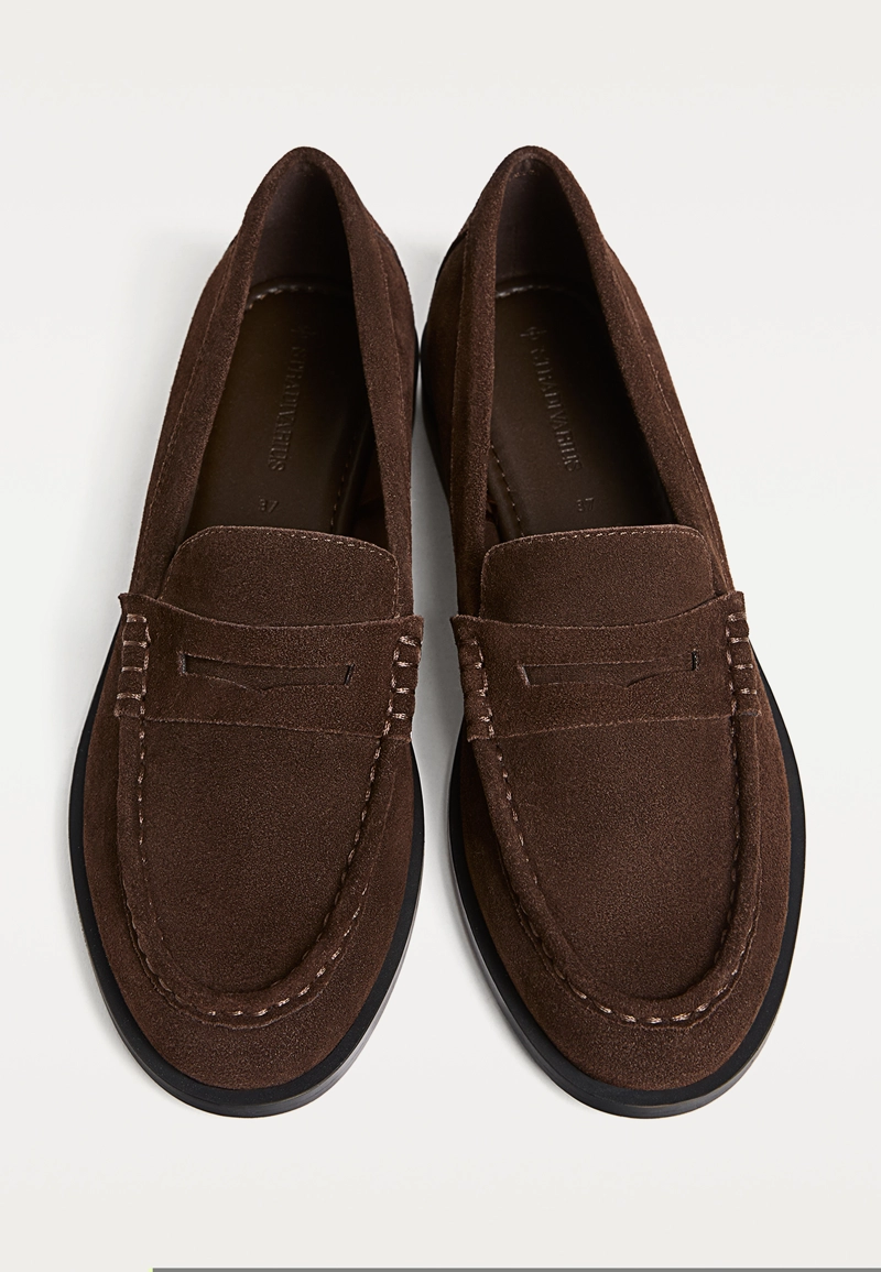 Кожаные лоферы на тонкой подошве