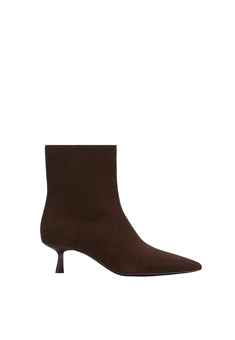 Кожаные ботильоны на шпильке