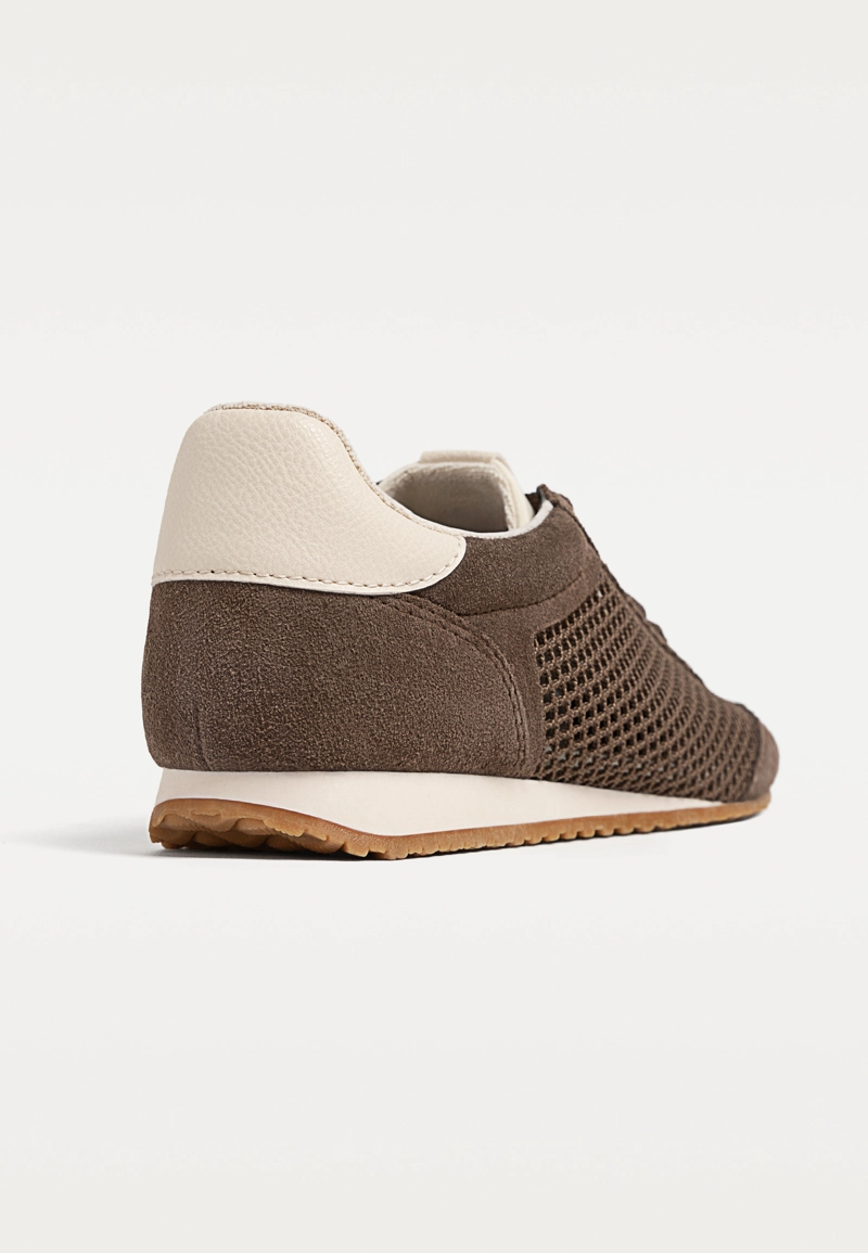 Перфорированные кожаные кеды