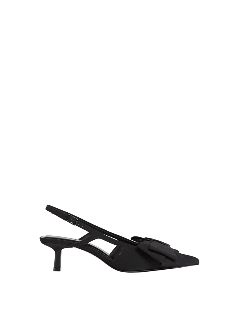 Туфли на среднем тонком каблуке с бантом