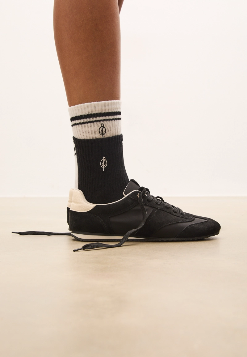 Набор из 2 пар носков в полоску с вышивкой