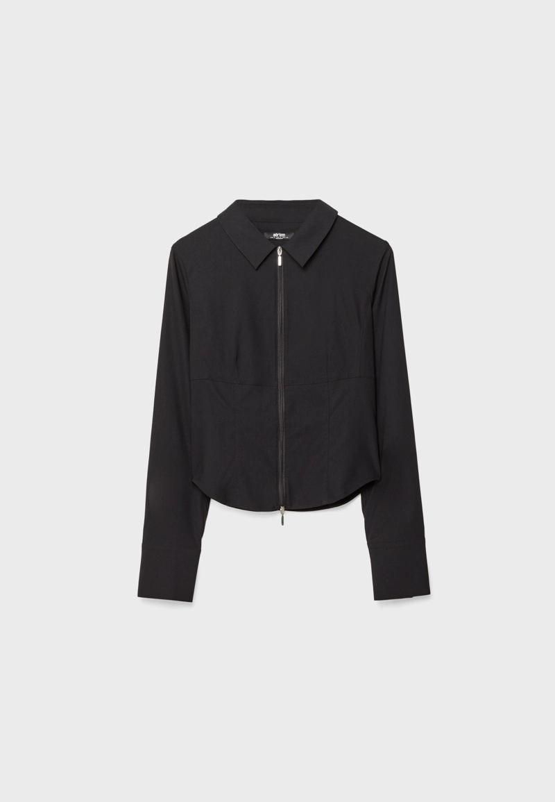 Рубашка приталенная с молнией