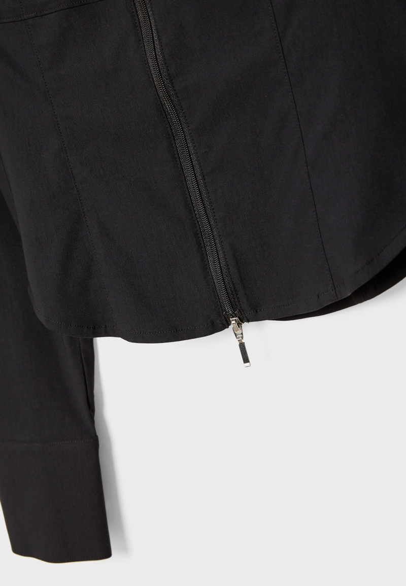 Рубашка приталенная с молнией