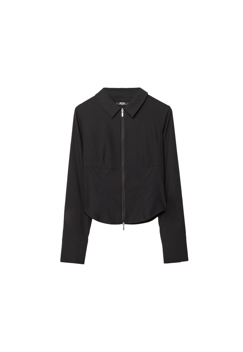 Рубашка приталенная с молнией