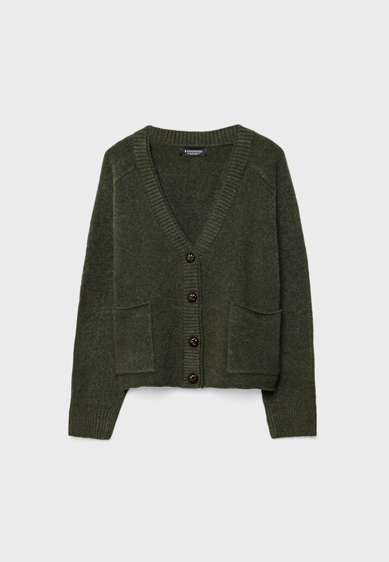 Трикотажный жакет с двойным воротником