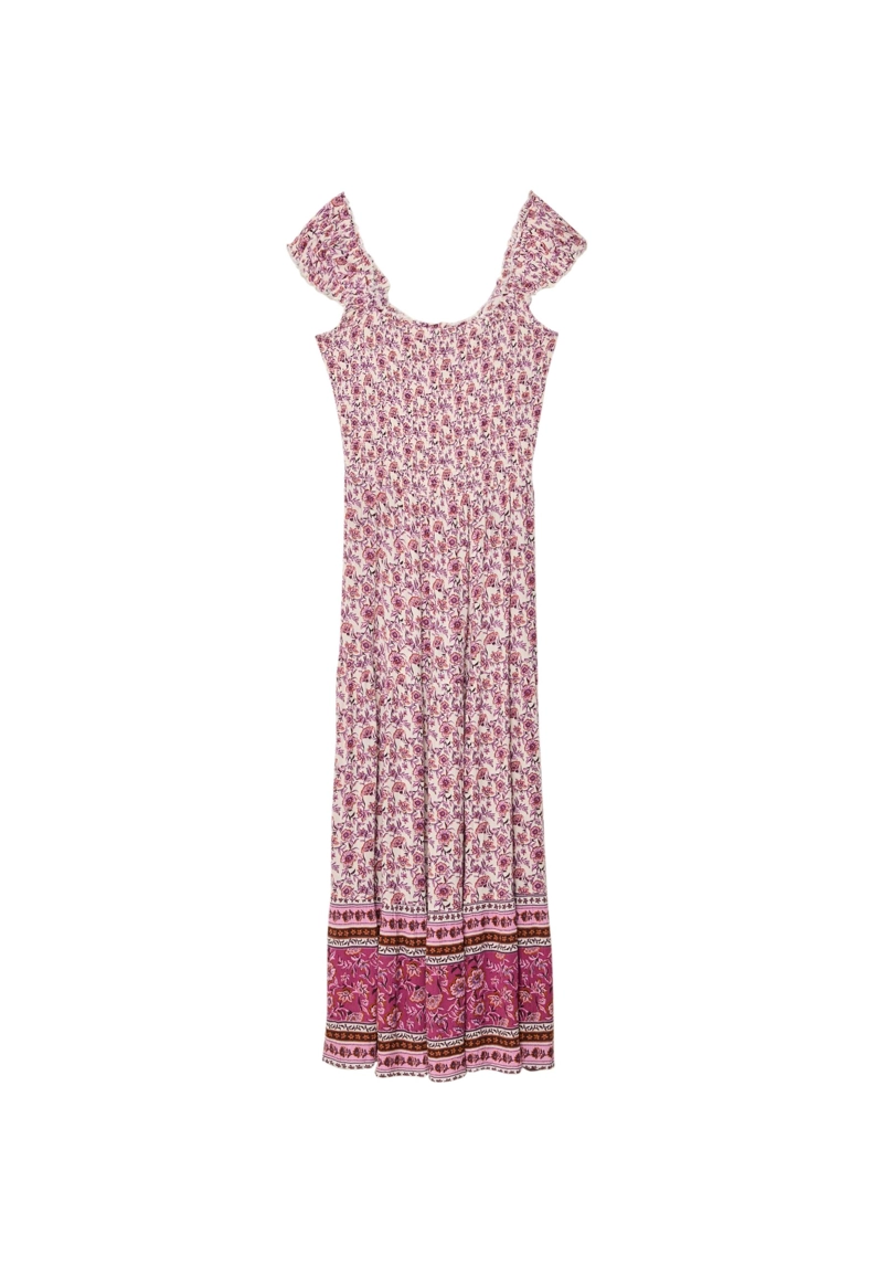 Длинное струящееся платье с принтом