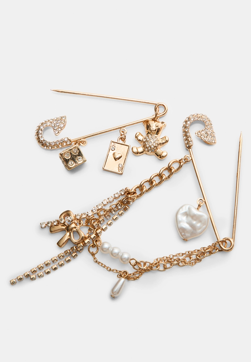 Набор из 2 булавок и шармов