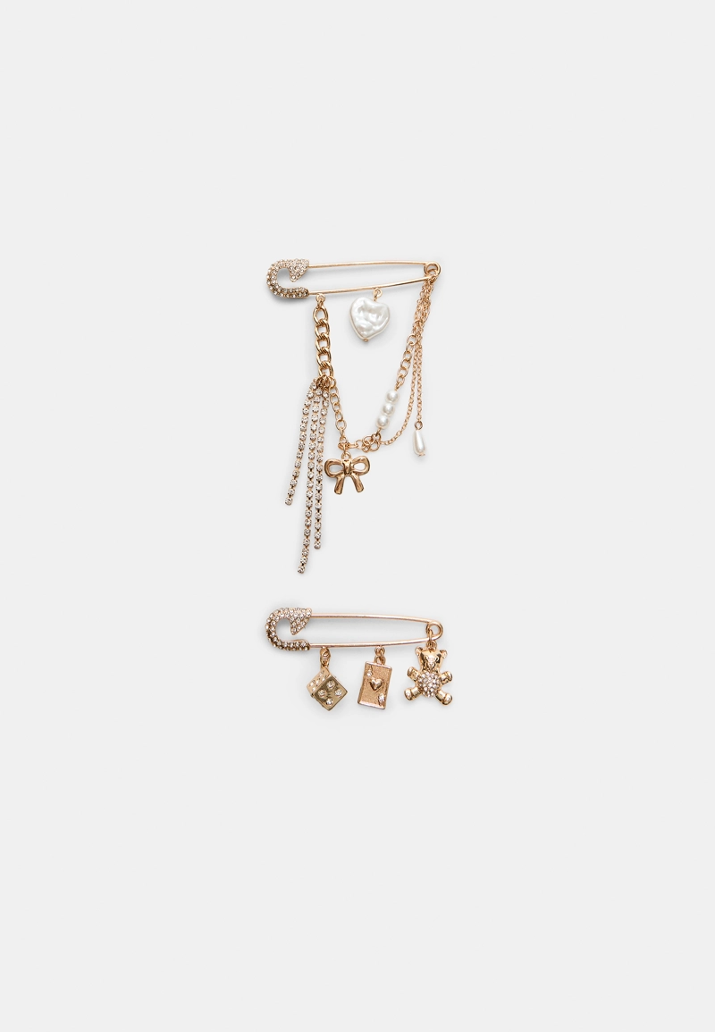 Набор из 2 булавок и шармов