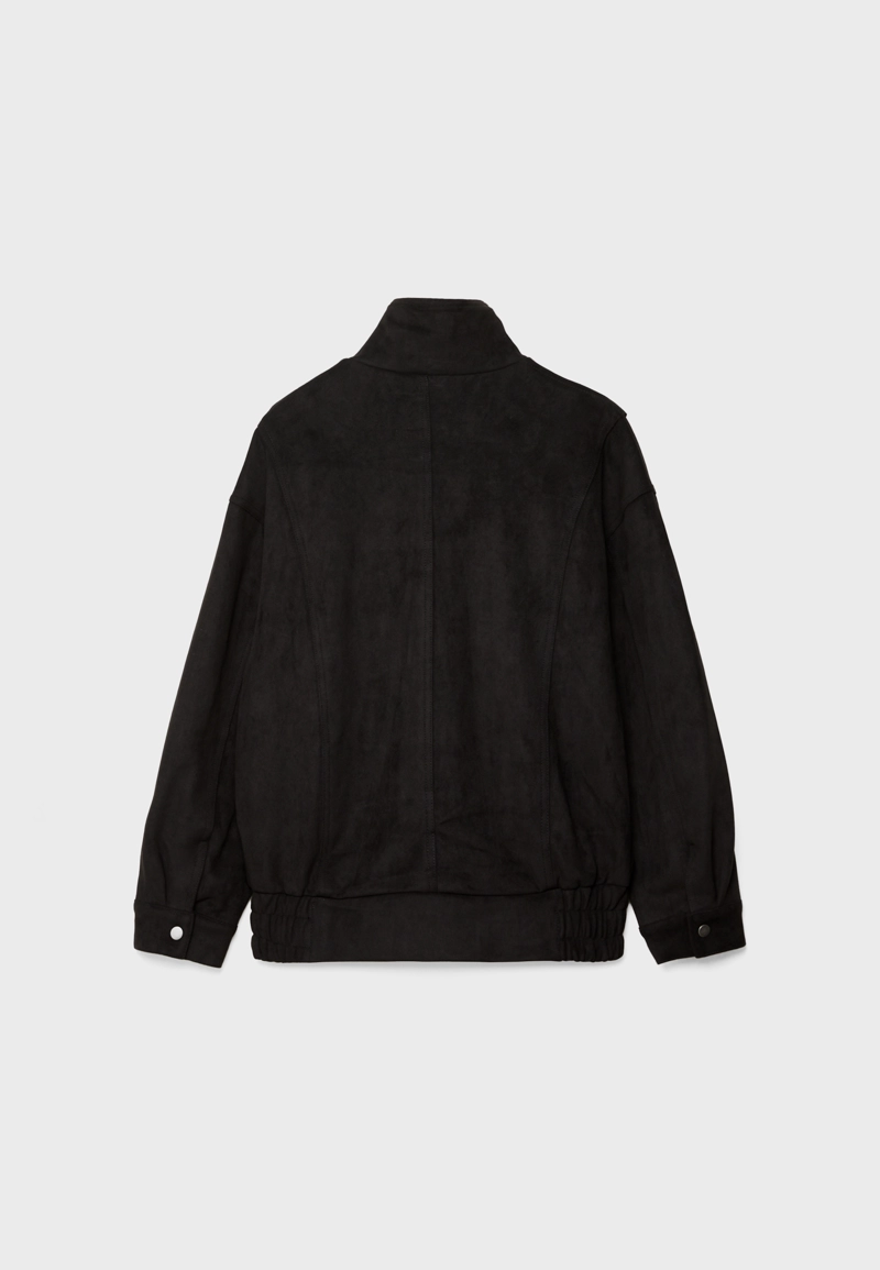 Куртка в байкерском стиле из искусственной замши