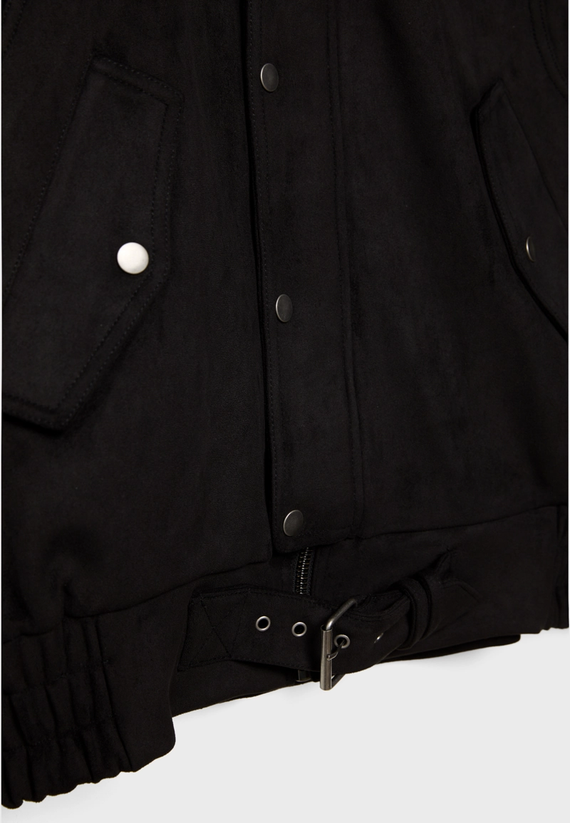 Куртка в байкерском стиле из искусственной замши