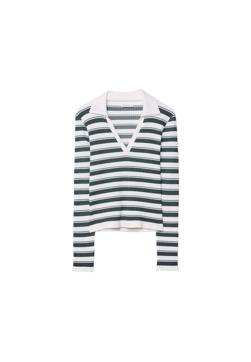 Футболка-поло бесшовная в полоску