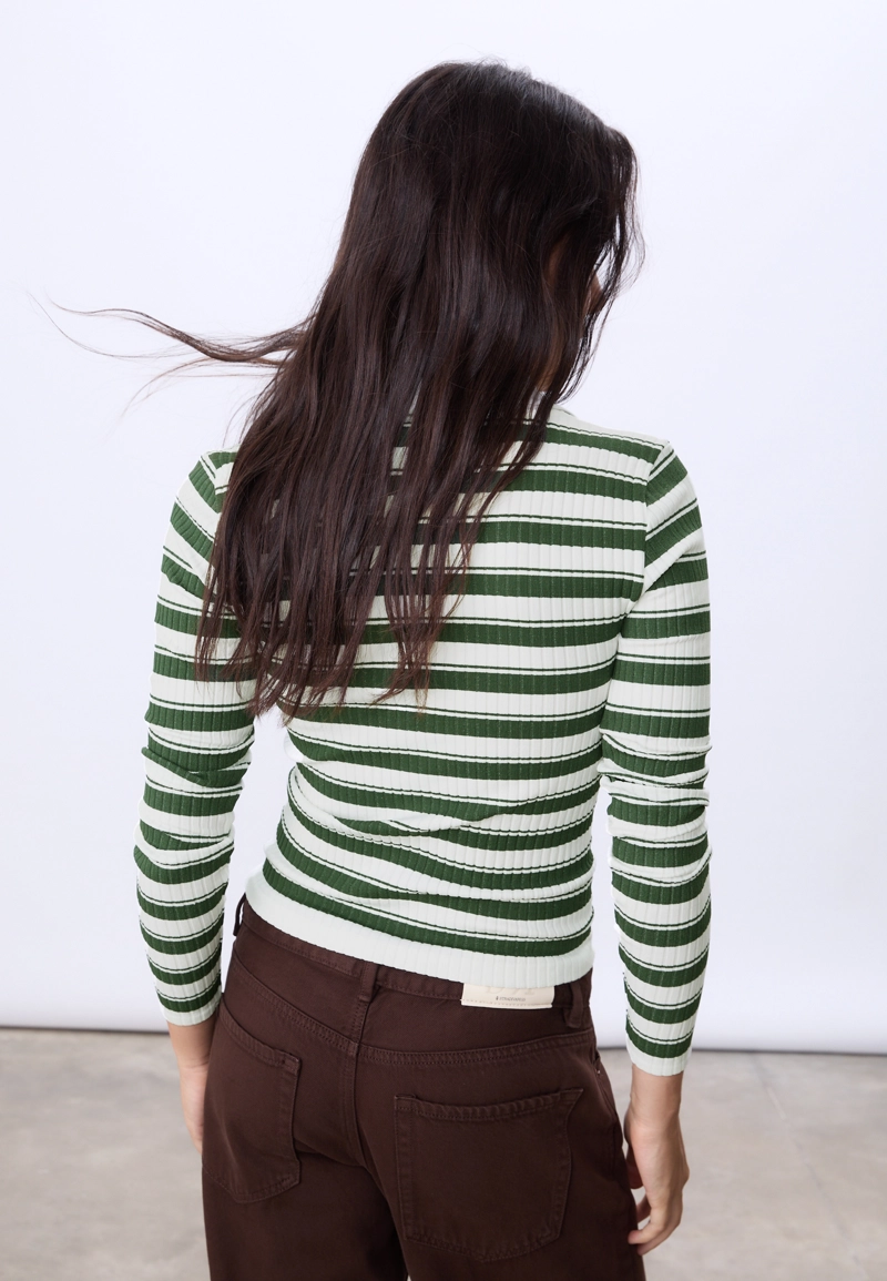 Футболка-поло бесшовная в полоску