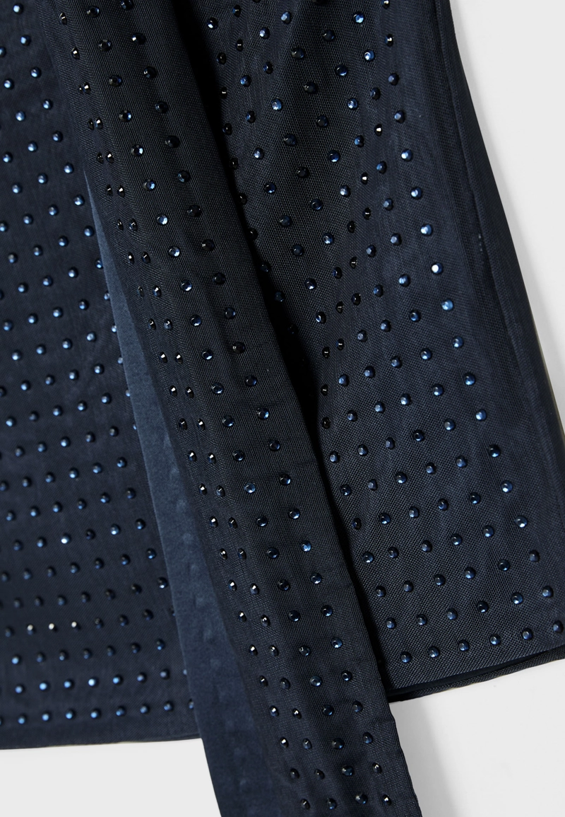 Топ бандо с блестящей отделкой и платком