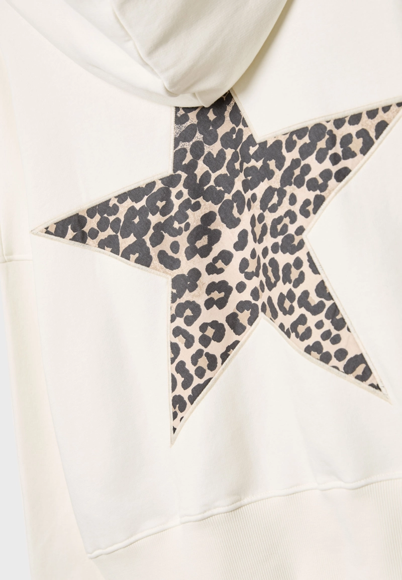 Толстовка с капюшоном, звездой и леопардовым принтом