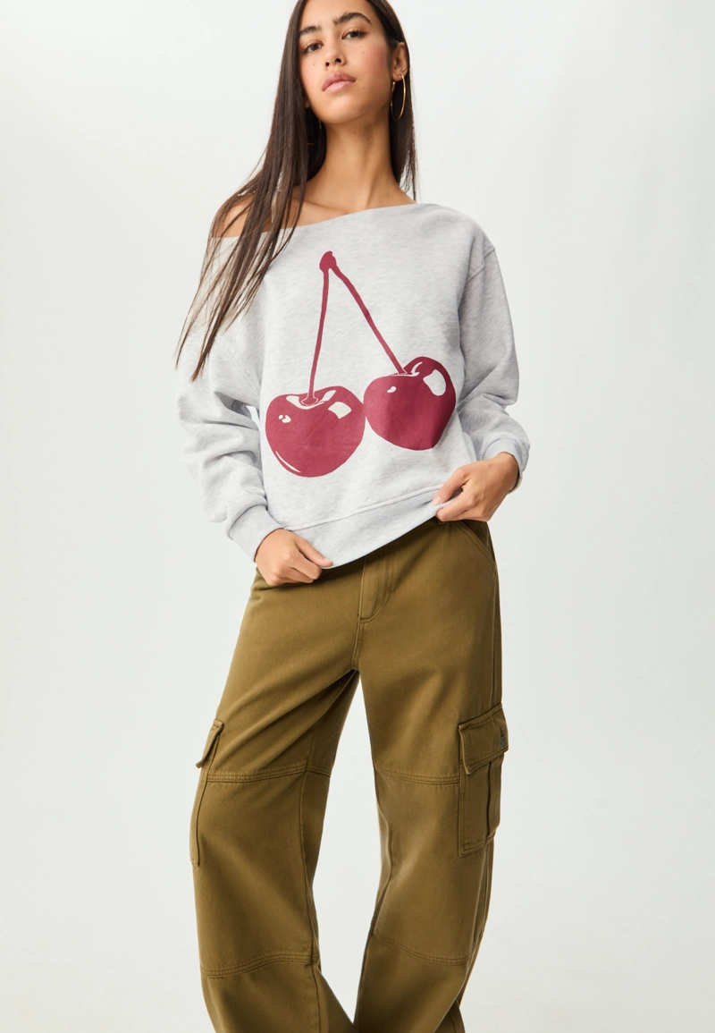 Свитшот с принтом вишни