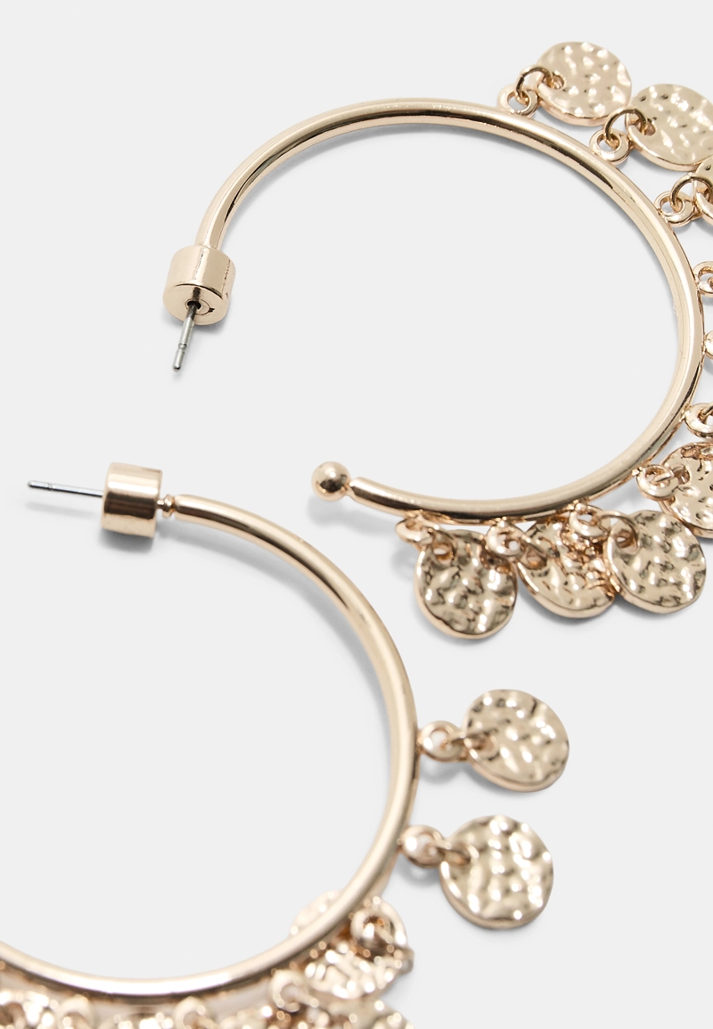 Серьги-кольца мини с бусинами