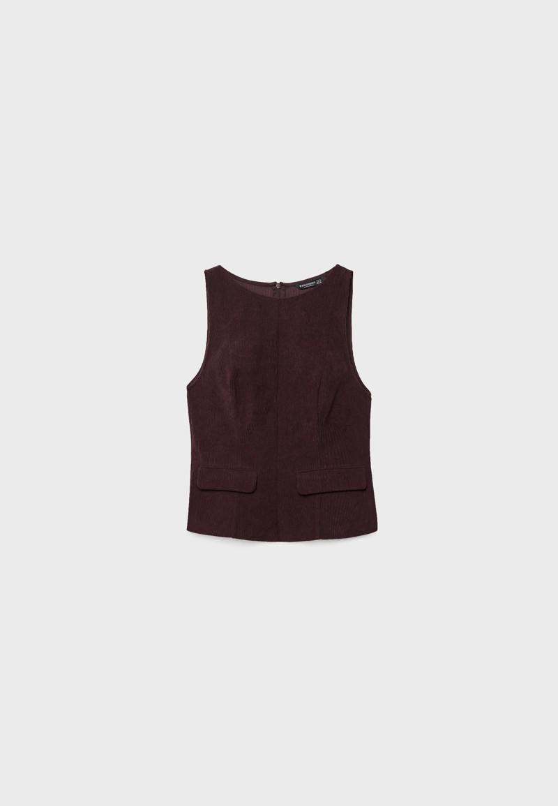 Топ без рукавов из вельвета