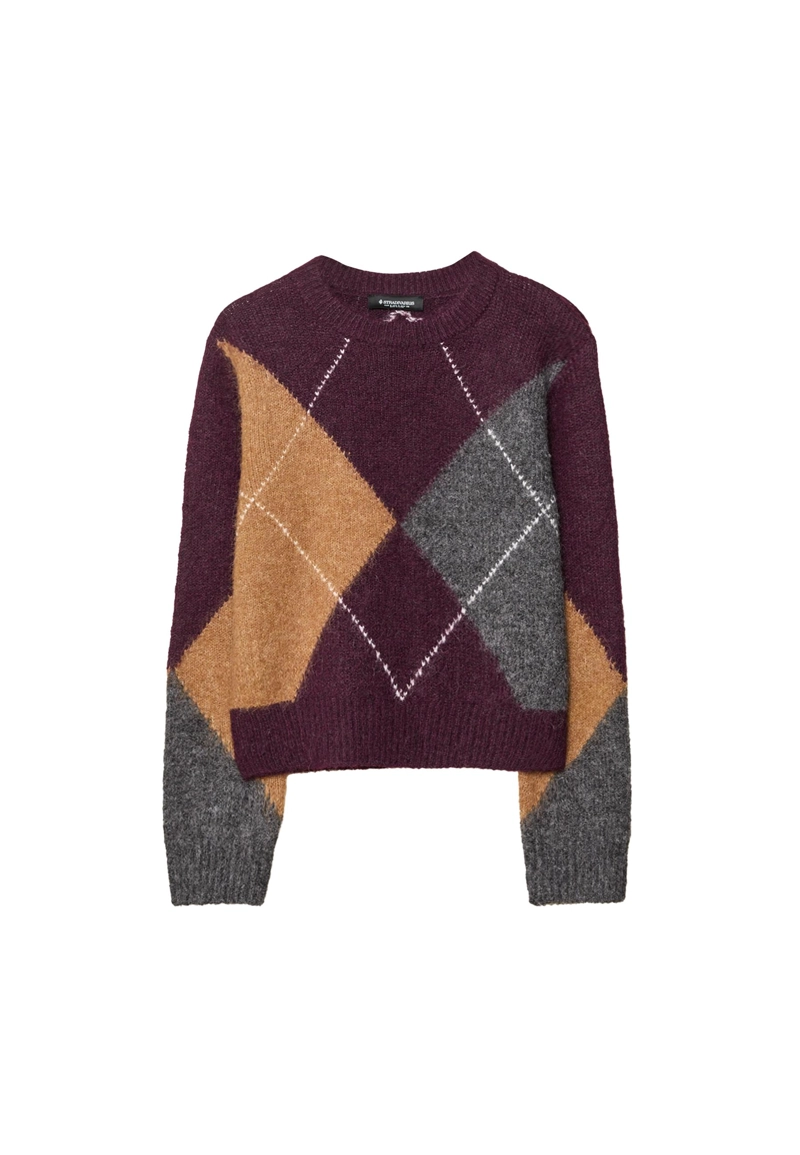 Вязаный джемпер в ромбы