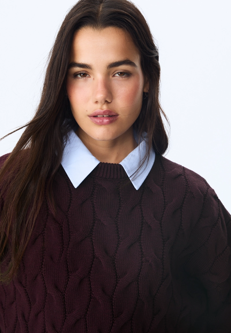 Комбинированный вязаный свитер