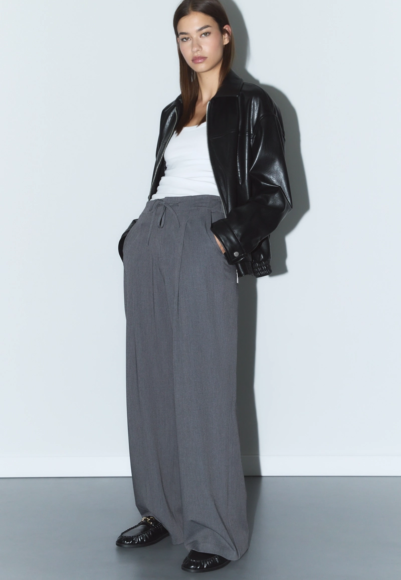 Умные брюки с линиями и завязками