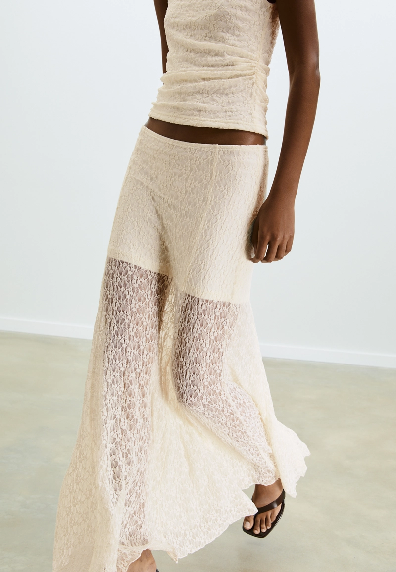 Кружевная юбка миди