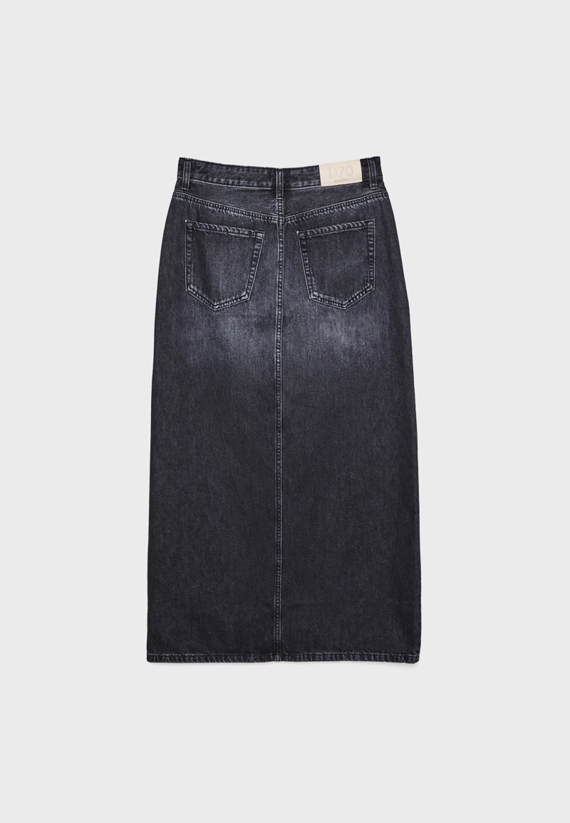 Денимовая юбка миди свободного кроя