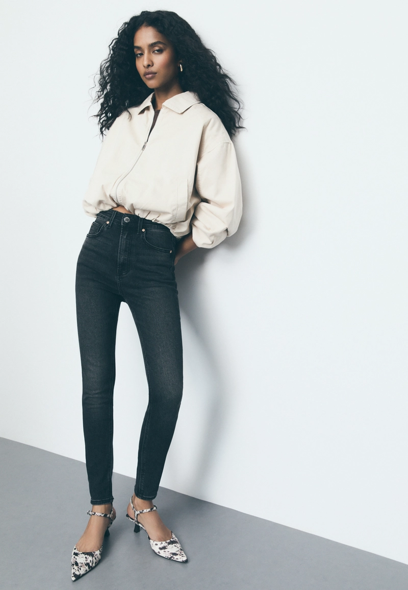 Джинсы скинни D09 с очень высокой посадкой