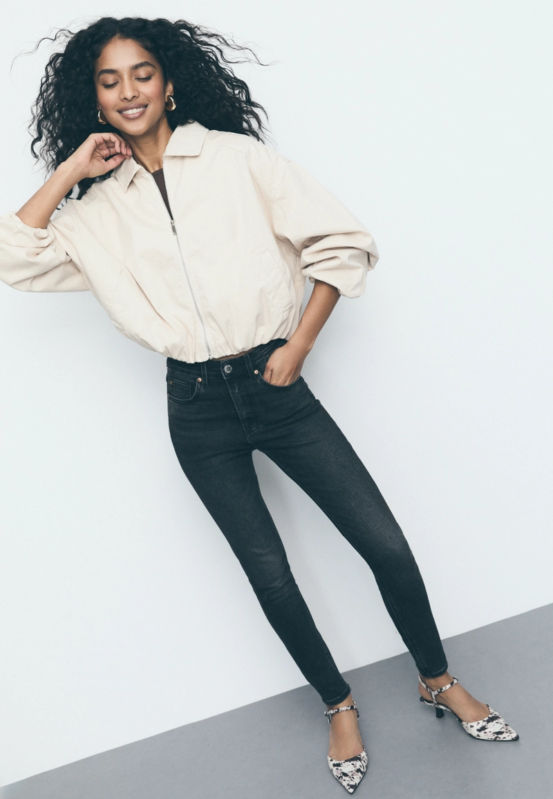 Джинсы скинни D09 с очень высокой посадкой