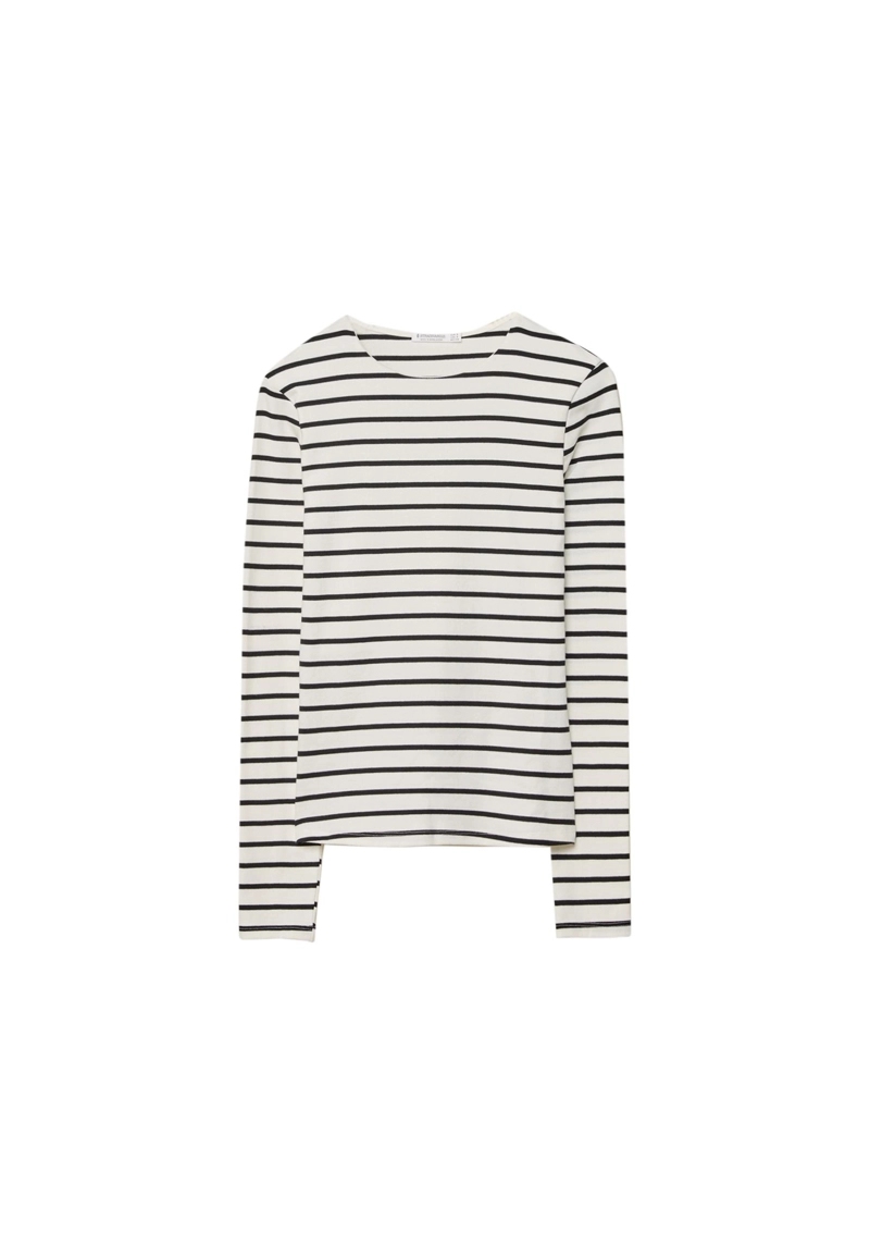 Базовая футболка в полоску с длинными рукавами