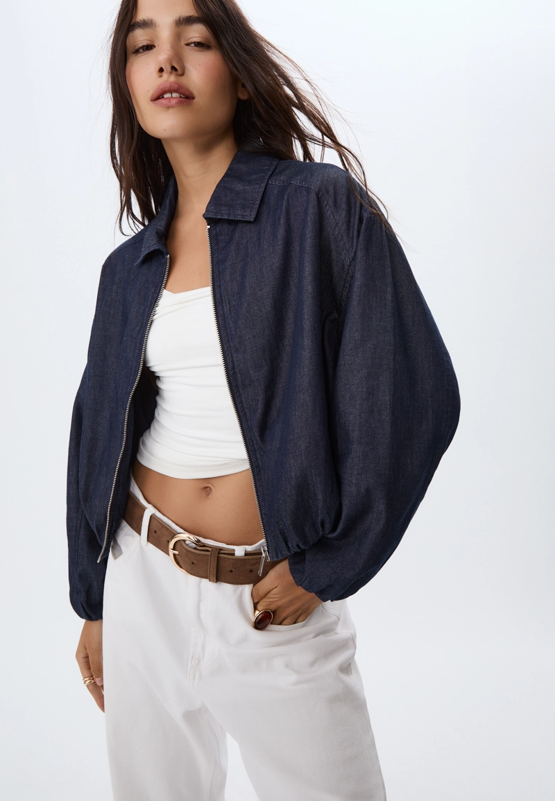 Джинсовая куртка-буф