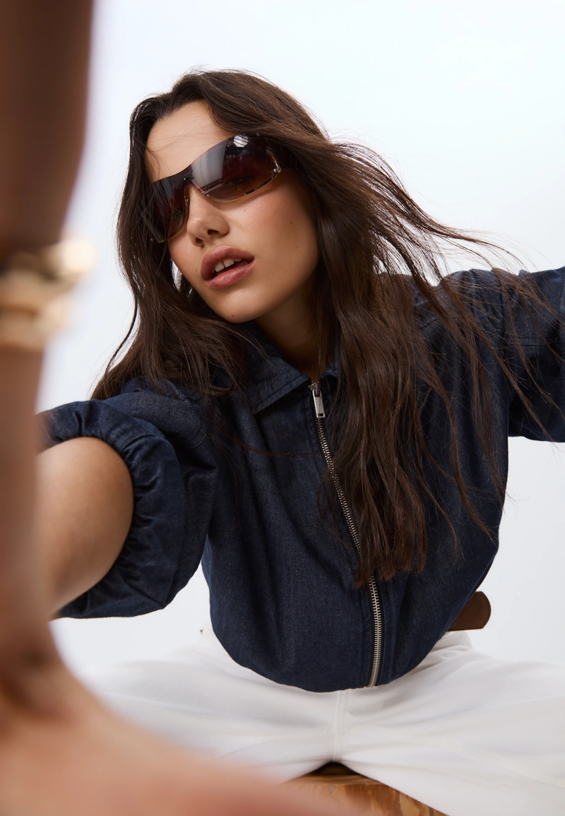 Джинсовая куртка-буф