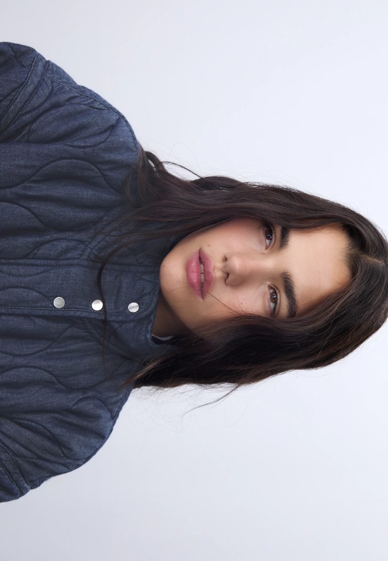 Стеганая джинсовая куртка