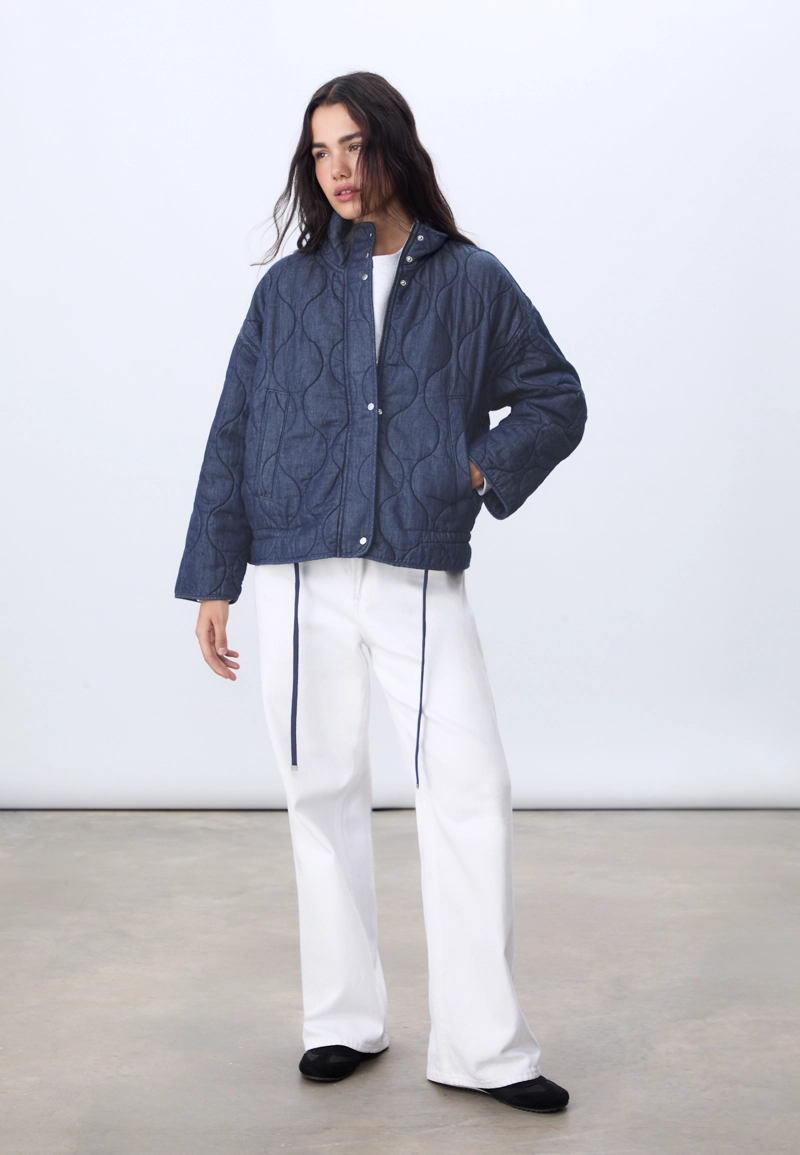 Стеганая джинсовая куртка