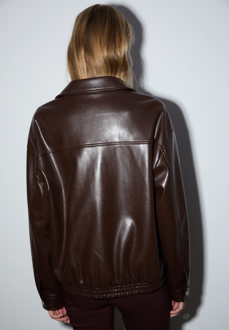 Куртка оверсайз из искусственной кожи