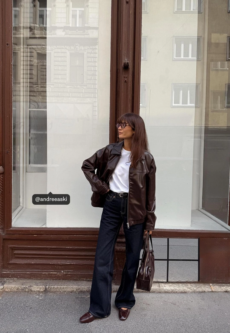 Куртка оверсайз из искусственной кожи