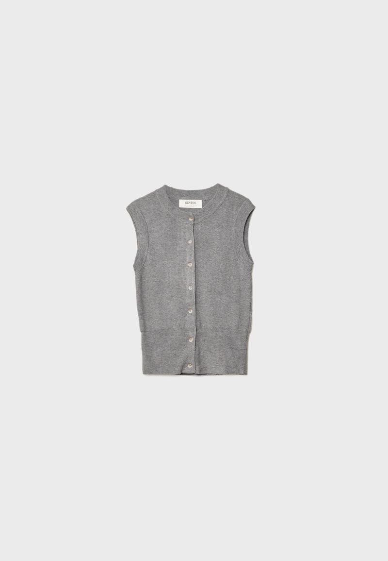 Жилет с пуговицами из вязаного полотна