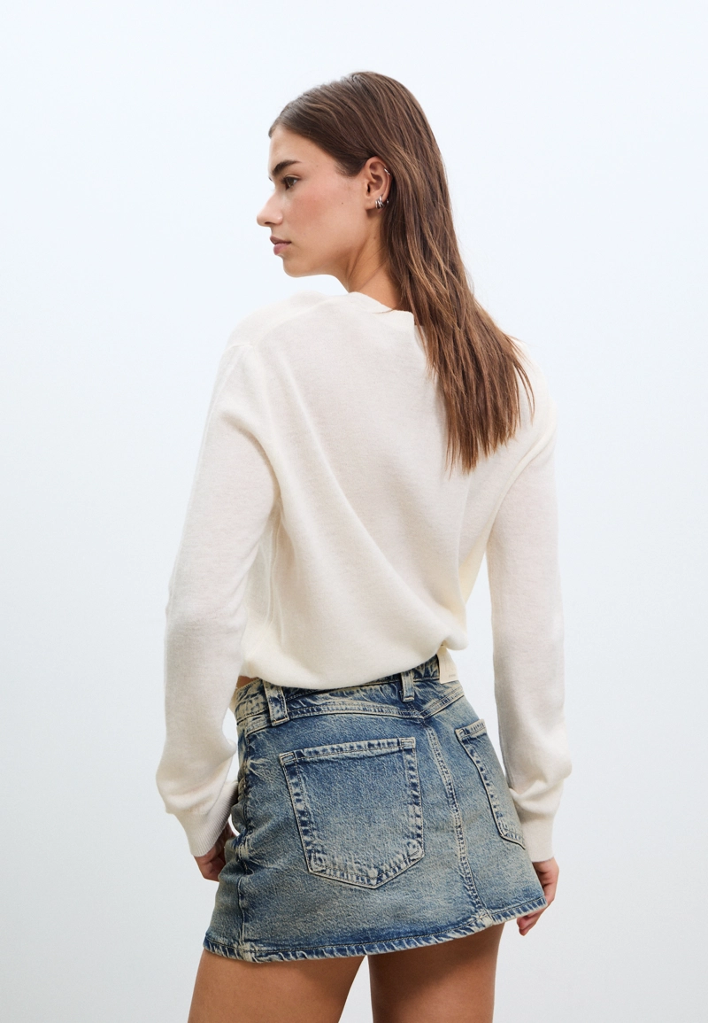 D62 Джинсовая юбка-шорты