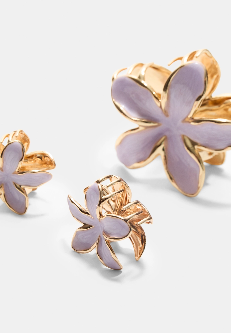 Набор из 3 заколок-цветов