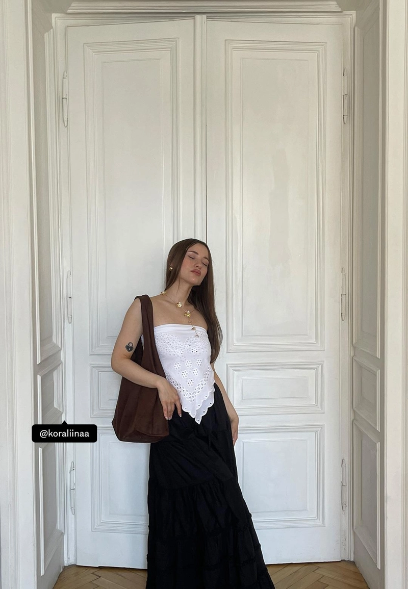 Колье-лариат с цветком