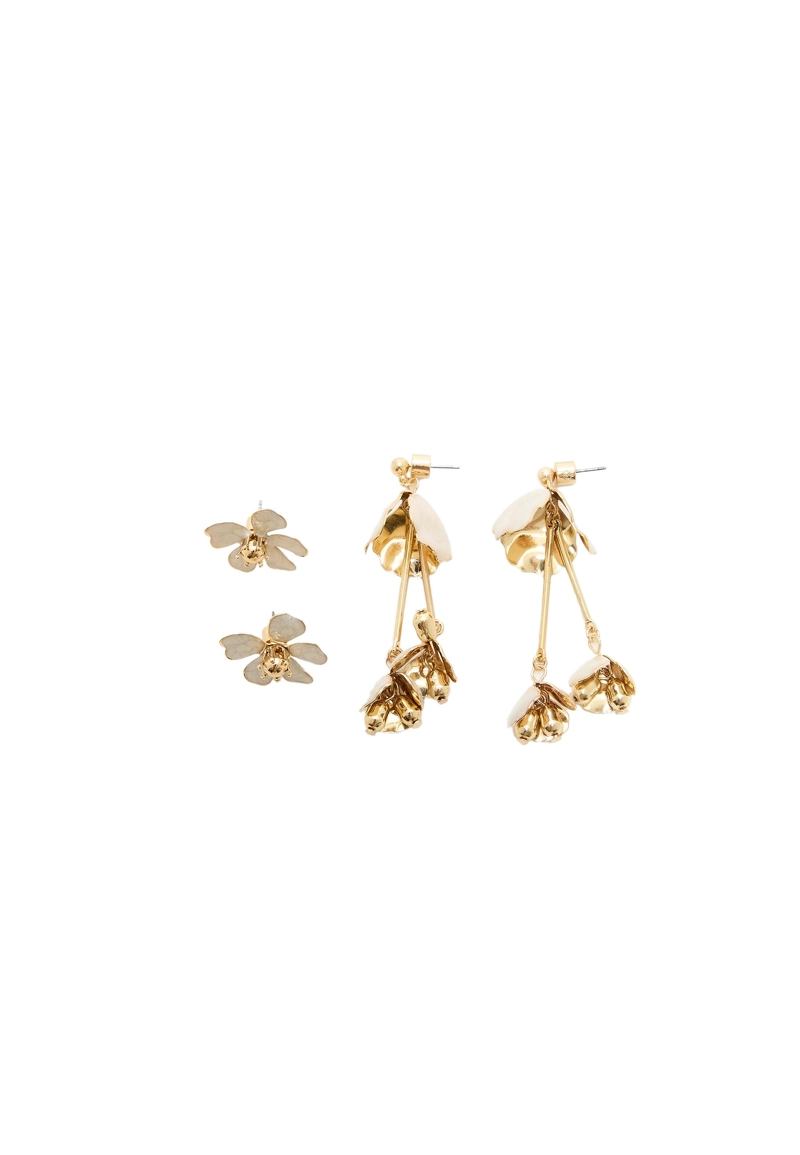 Набор из 2 пар сережек с цветами