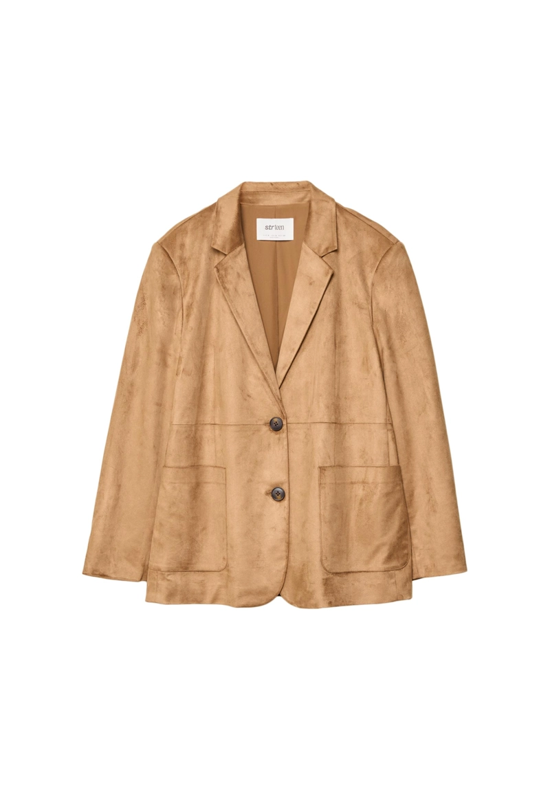 Пиджак с карманами из искусственной замши