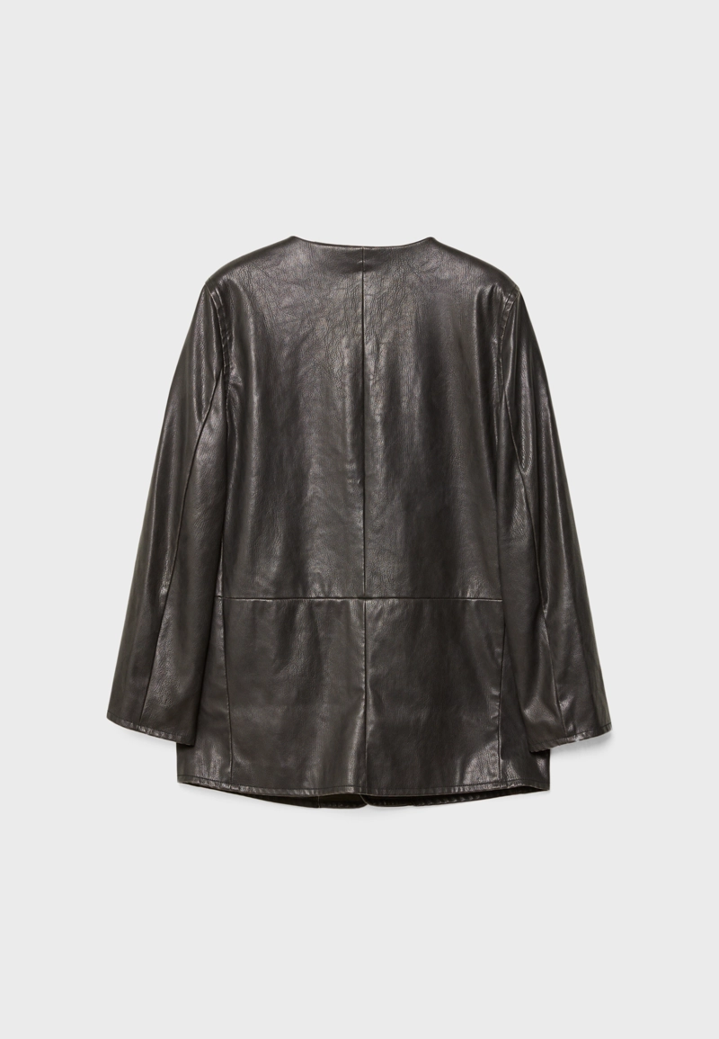 Пиджак из искусственной кожи с пуговицами