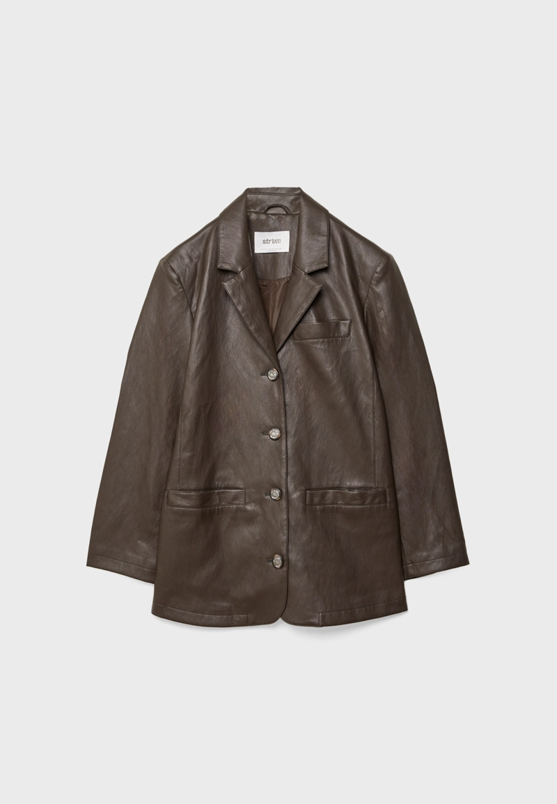 Пиджак оверсайз из искусственной кожи