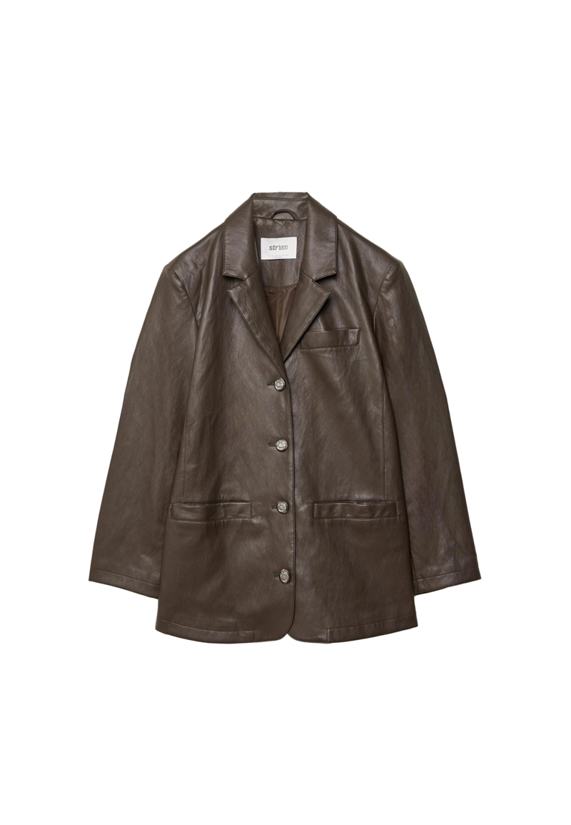 Пиджак оверсайз из искусственной кожи